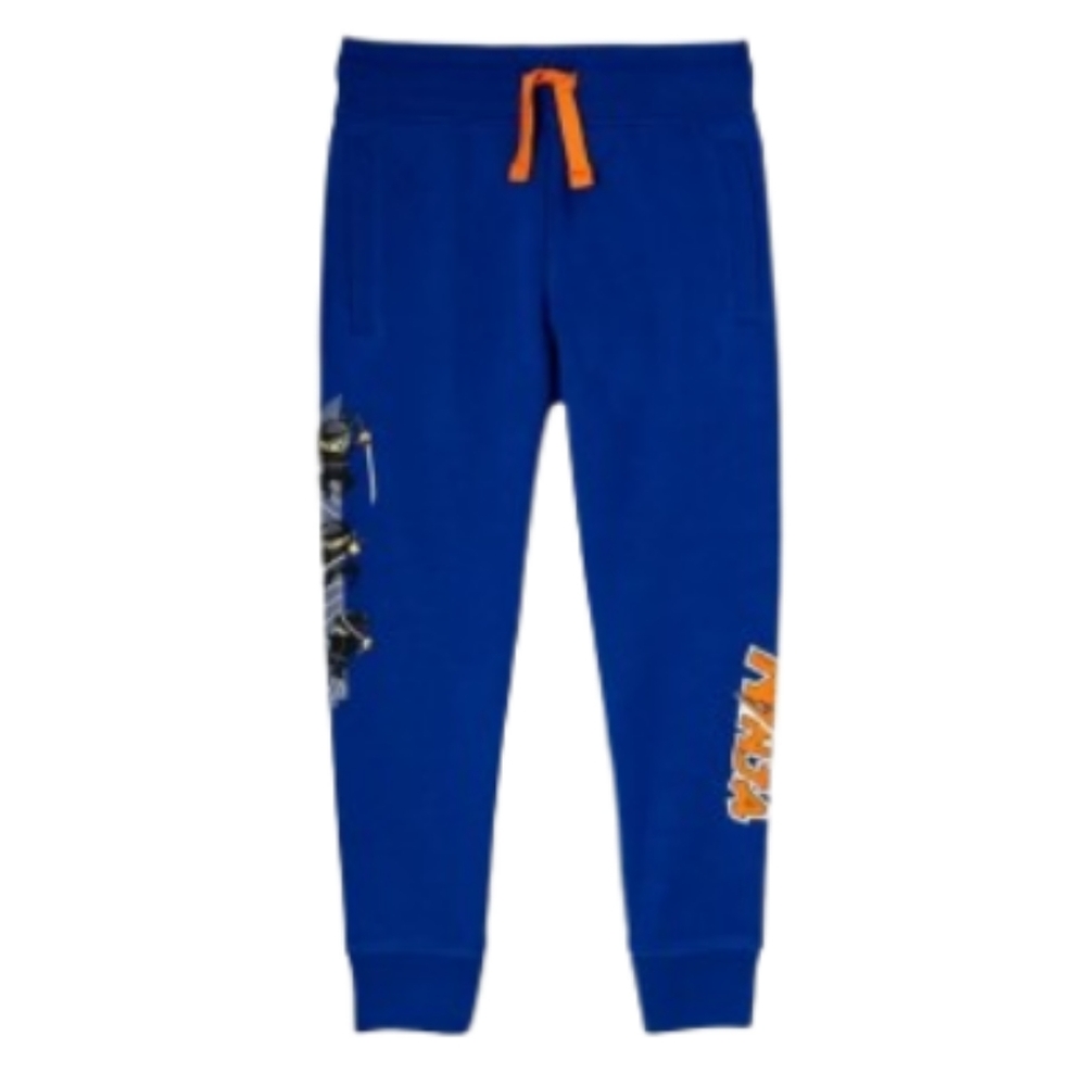 365 Kids Blue Jogger Pants with Orange Accents Sz 7